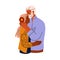 Senior love couple in romantic relationship. Elderly man and woman hugging with tenderness. Family of old age. Happy