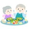 Senior love eating fresh vegetable illustration