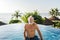 Senior man chilling in swimming pool