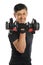 Senior Man Curling Dumbell