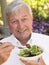 Senior Man Eating Fresh Salad