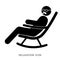 A senior Man on Rocking Chair Icon. relaxation concept