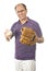 Senior man softball baseball glove