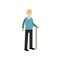 Senior man standing with cane, pensioner people leisure and activity vector Illustration