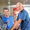 Senior man on treadmill