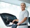 Senior man on a treadmill