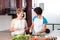 Senior mother and daughter cooking