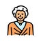 senior old woman color icon vector illustration