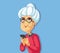 Senior Old Woman Using Smartphone Cartoon Character