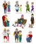 Senior People Cartoon Set