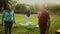 Senior people doing workout activity in a public park