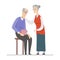 Senior people having financial problems - flat design style illustration