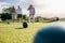 Senior people playing boules in a park