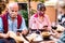 Senior people using mobile smart phone with face mask covered - Retired adults worried while watching news on smartphone