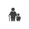Senior person and child vector icon