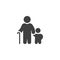 Senior person and child vector icon