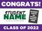 Senior Sign Template for the Class of 2022 | Vector Graduation Layout with Space for a Photo or School Logo | Congrats Graduate