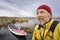 Senior SUP paddler environmental  portrait