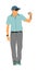 Senior tourist photographer with camera vector illustration. Journalist work for breaking news. Mature man traveler capture moment