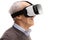 Senior using a VR headset