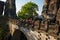 Senior woman on Bastei bridge in Saxon Switzerland, Germany