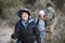 Senior Woman With Family Hiking