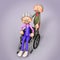 Senior woman in hospital wheelchair
