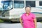 Senior Woman with Motor Home