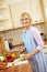 Senior woman preparing lunch