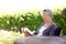 Senior woman reading a book