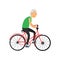 Senior woman riding a bicycle, pensioner people leisure and activity vector Illustration