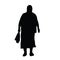 A senior woman walking, body silhouette vector