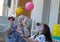 Seniors and childs during therapeutical activities on a nursing home in Mallorca
