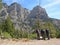 Seniors hiking in Spring Mountains near Las Vegas. NV.