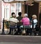 Seniors at outdoor cafe