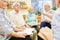 Seniors and therapist in group psychotherapy