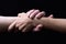 The sense of touch expresses feelings and emotions through the contact with male and female hand