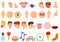 Senses icons set, cartoon style