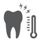 Sensetive tooth glyph icon, stomatology