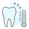 Sensetive tooth thin line icon, stomatology