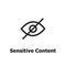 Sensitive content. Eye crossed sign for media content.Censored only adult