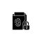 Sensitive information protection black glyph icon