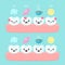 Sensitive teeth with different influences stomatology concept, cute colorful tooth vector illustration