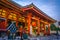 Senso-ji temple Hondo at sunset, Tokyo, Japan