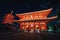 Sensoji is an ancient Buddhist temple at night in Asakusa, Tokyo