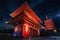 Sensoji is an ancient Buddhist temple at night in Asakusa, Tokyo