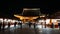 Sensoji temple night view, Asakusa. Many tourists walk at night
