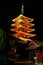 Sensoji Temple - Pagoda at night