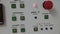Sensors, monitors, buttons and industrial plant control system.
