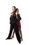 Sensual dancer hugging handsome, confident partner from back while performing tango